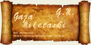 Gaja Miletaški vizit kartica